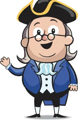 Figure 2.2. Cartoon version of Benjamin Franklin created toengage children in the activities found on the “Ben’s Guide to theU.S