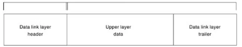 Figure 1- 9. Data from  Upper- Layer Entit ies Makes Up the D at a Link   Layer Fram e