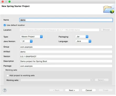 Figure 1-4. Configure your new Spring Boot Starter Project