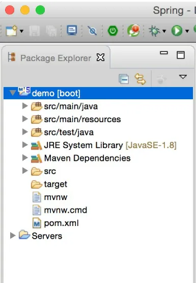 Figure 1-6. Expand the demo project from the package explorer