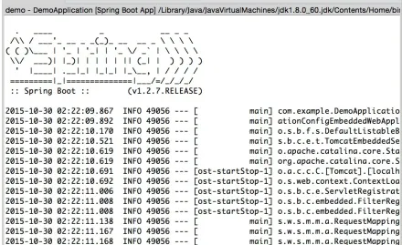 Figure 1-10. See the Spring Boot log output in the STS console