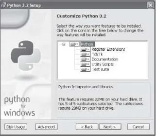 Figure 1.3. The window informs you which version of Python is running, thedate the version was released, and a few hints for viewing copyright,credits, and license information