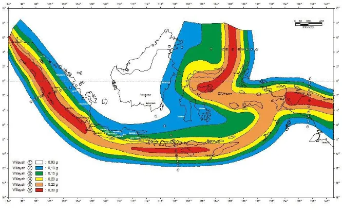Gambar 2.3 Zona Gempa Pulau Jawa Sumber: SNI 03-1726-2002 