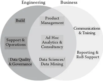 FIGURE 10.1Typical location of common data team functions within the business.