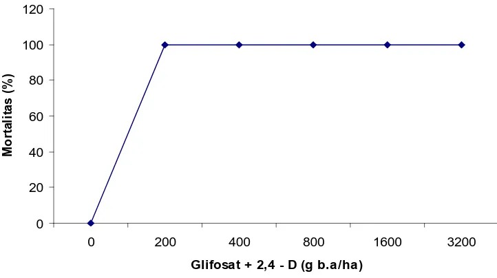 Tabel 8. Rataan tinggi gulma A. intrusa setelah aplikasi herbisida parakuat. 