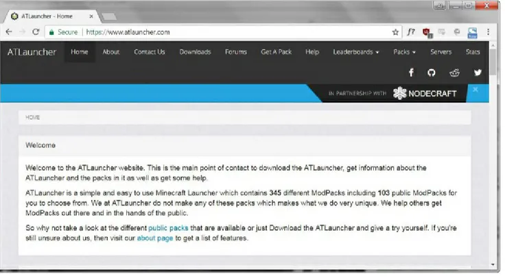 Figure 1-1: The ATLauncher website, where you can download the software