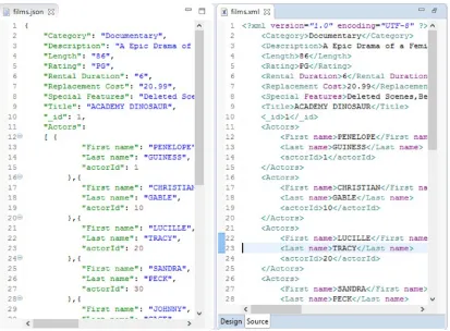 Figure 4-3. Comparison of XML and JSON file formats