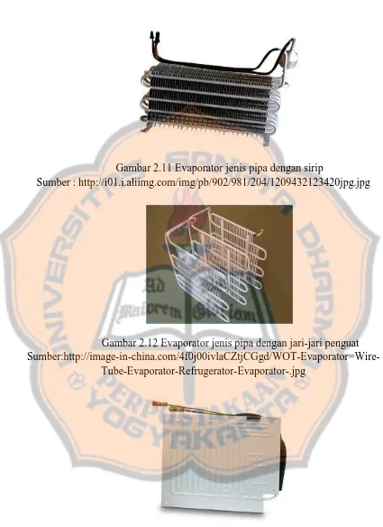 Gambar 2.11 Evaporator jenis pipa dengan sirip  Sumber : http://i01.i.aliimg.com/img/pb/902/981/204/1209432123420jpg.jpg 