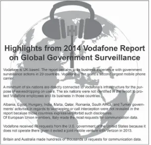 Figure 9.1 lists some of the highlights from the Vodafone report for easy reference. Thesesame highlights are also noted by Reuters in the article quote.