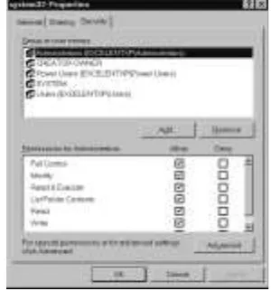 Figure 1.1 Viewing the Discretionary Access Control Settings on a Folder