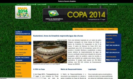 Figure 2-2. The Brazilian Transparency Portal’s Section Dedicated to the 2014 World Cup