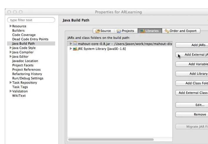 Figure 6-2:  Adding the required JAR files