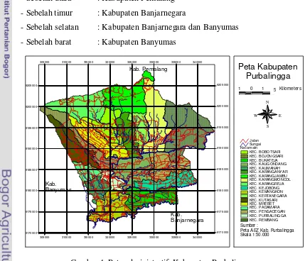 Gambar 4  Peta administratif  Kabupaten Purbalingga 