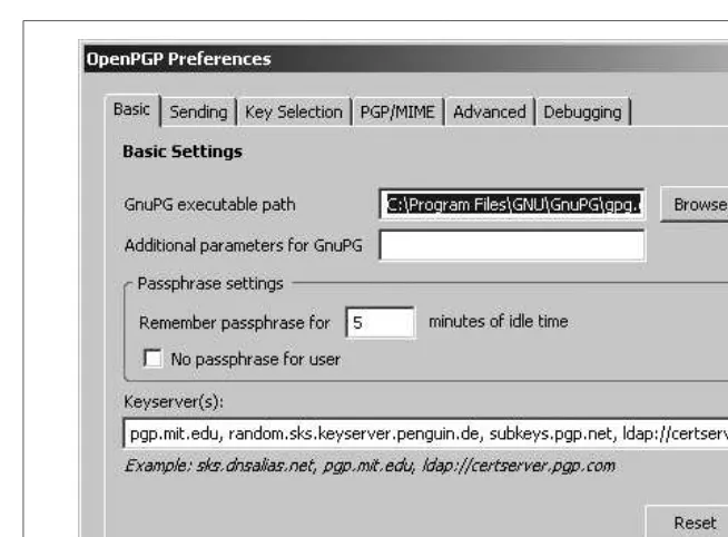 Figure 3-14. Telling Enigmail where gpg.exe is located