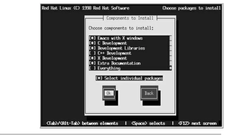 Figure 5.8  In this dialog box, you select components to install.