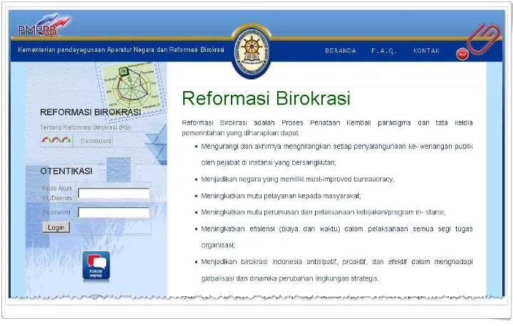 gambar 5. 8 Layar menu “Tentang Reformasi Birokrasi” 