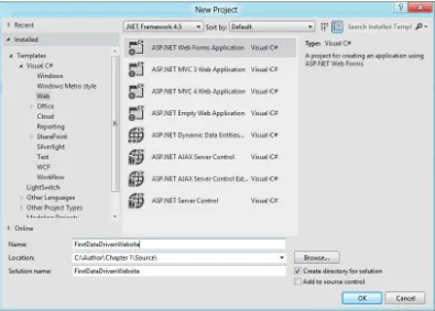 Figure 1-10. Creating new ASP.NET Web Forms Application project