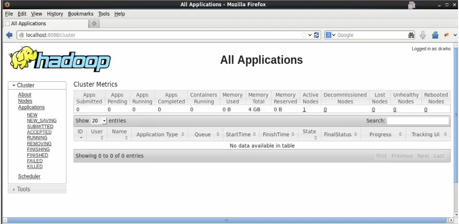 Figure 5: ResourceManager web UI