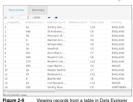 Figure 2-8Viewing a database summary in Data Explorer