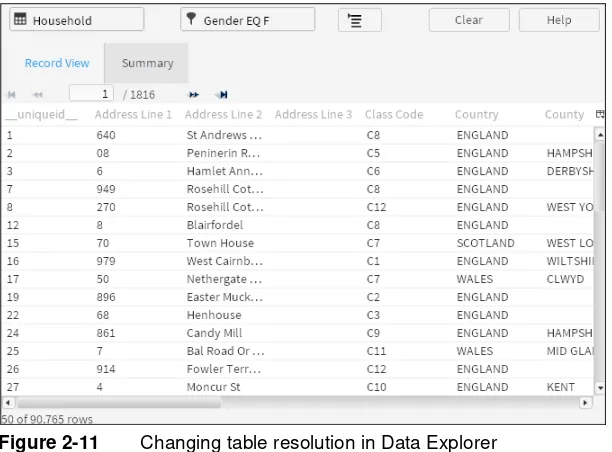 Figure 2-11Changing table resolution in Data Explorer