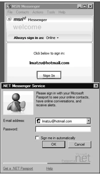 Figure 4.3 Signing Into MSN Messenger