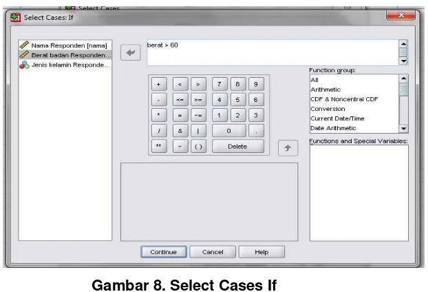 Gambar 7. Kotak Dialog Select Cases 