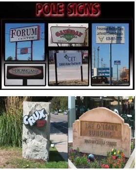 Gambar 2.2 Jenis signage yang berdiri sendiri (free standing signs) Sumber: Sign regulations (City of San Luis Obispo, 2004) 