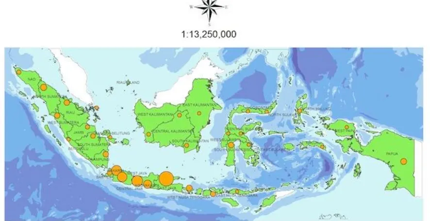 Figure 4-4 Spread of IID initiatives in Indonesia by geographical context Source: Authors 