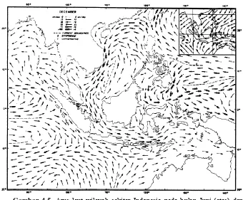 Gambar 4.5.  Arus laut wilayah sekitar Indonesia pada bulan Juni (atas) dan Desember (bawah) menurut Wyrtki (1961)