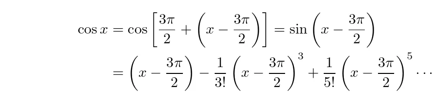 Figure 13.1 shows plots of the function along with each of the partial sums S1 = 1+x, S3 = 1 + x − x 3 3 , S4 = 1 + x − x 33 − x 46 , S5 = 1 + x − x 33 − x 46 − x 530 