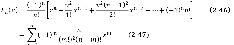 Gambar 2.3 Skema beberapa nilai awal polynomial Laguerre 