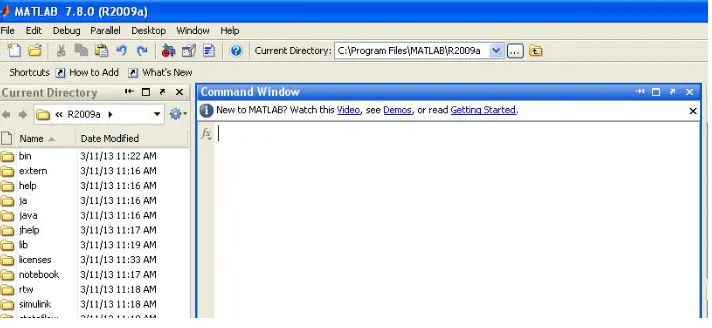 Gambar 1.1 Command Window pada M atlab 