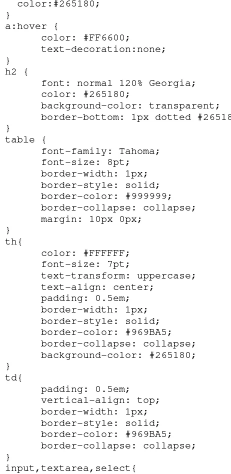 table {  font-family: Tahoma;  