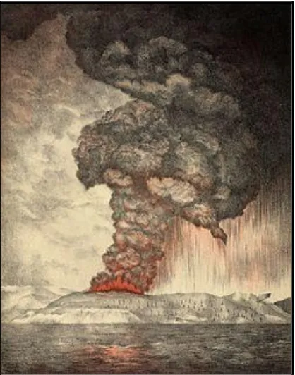 Gambar 2.9 Ilustrasi letusan Gunung Krakatau pada 27 Agustus 1883 (www.wikipedia.com, 