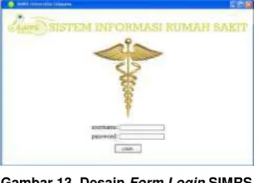 Gambar 13. Desain Form Login SIMRS 