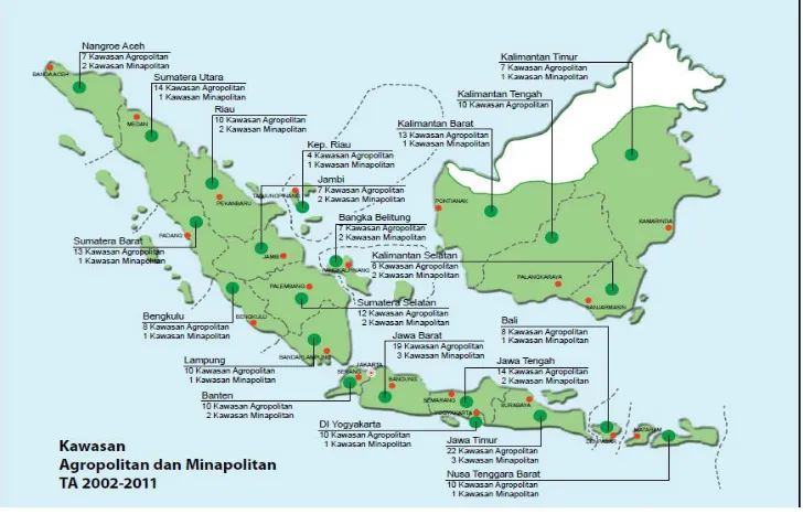 Figure 2. The Agropolitan Development program in Indonesia promotes the agriculture-based competitiveness of rural-urban regions 
