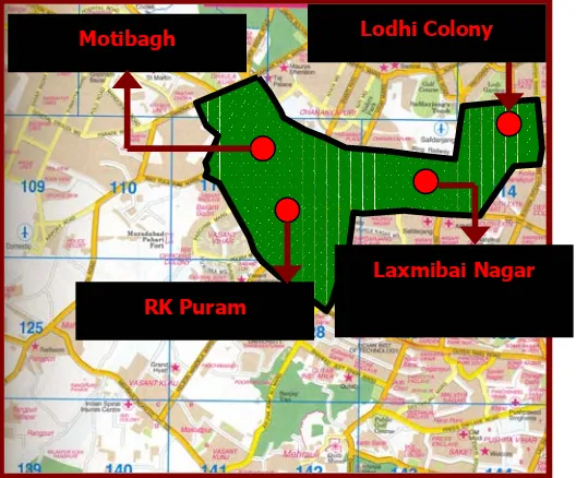 Figure 5.3 : Low Density areas in Delhi  