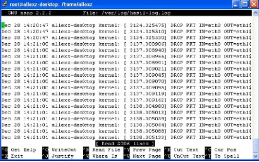 Gambar 4.8 Tampilan Hasil Scan Nmap Firewall & Log Analysis On 