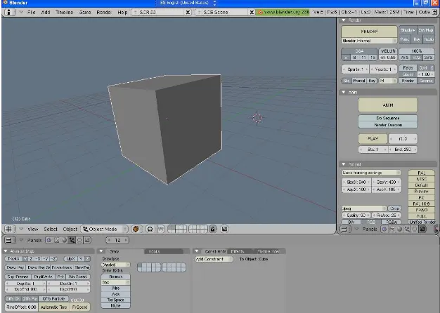 Gambar 1.1 Aplikasi komputer grafis: Blender. 