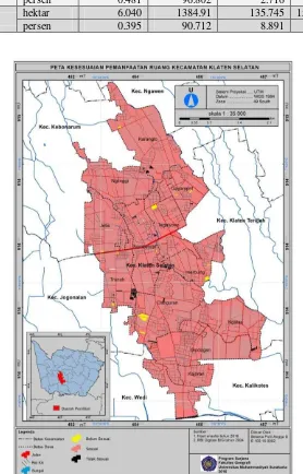 Gambar 3 Peta Kesesuiaan Pemanfaatan Ruang Kecamatan Klaten Selatan 
