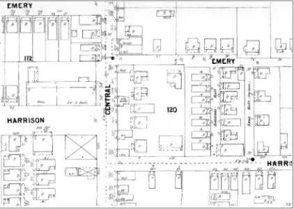 FiGURe 7. the 1899 sanborn map showing Block 120 and the project area. north is at the top of the map