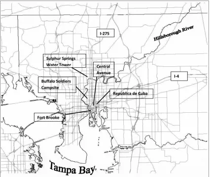 FiGURe 1. Project locations in tampa. (map by author, 2009.)