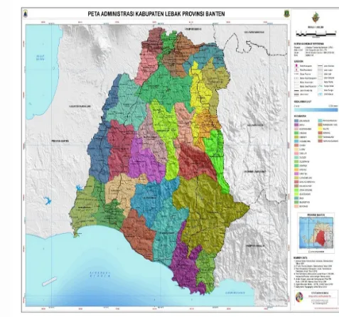 Gambar Peta Administrasi Kabupaten Lebak