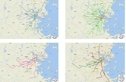 Figure 2. Boston rail network from 1865 to 2000 