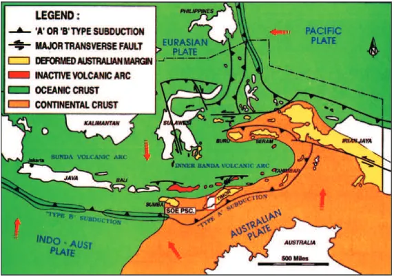 Gambar 2 Kolom stratigrafi Timor dan pembagian sikuen (Sawyer drr., 1993)
