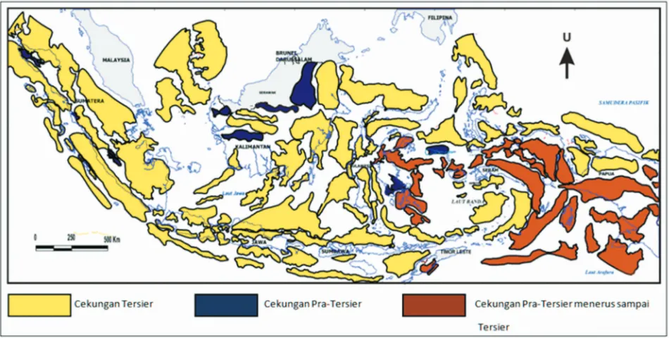 Gambar 1. Peta cekungan sedimen Indonesia (Badan Geologi, 2009).