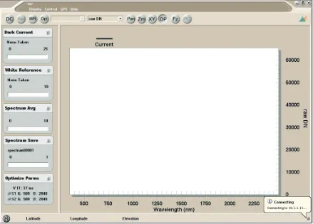 Figure  3.  High  Contrast  FieldSpecPro  RS3 software  screen  view  for  preliminary  viewing  and  translating measured spectrum data into ASD file (.sco extension) format.