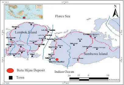 Figure 1. Map showing the location of Batu Hijau deposit.