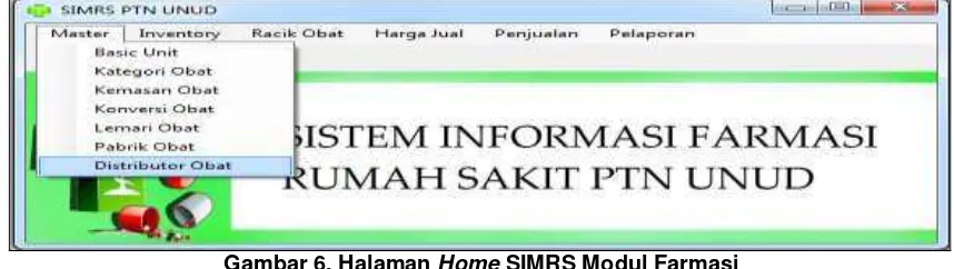 Gambar 6. Halaman Home SIMRS Modul Farmasi 