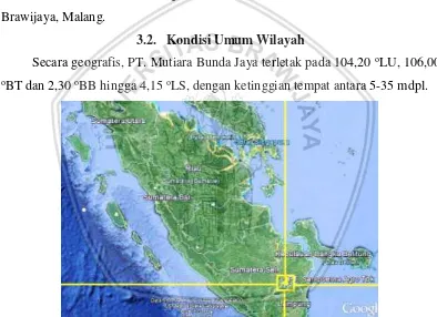 Gambar 1. Lokasi penelitian di PT. Sampoerna Agro Tbk. (Sumber: Google earth) 